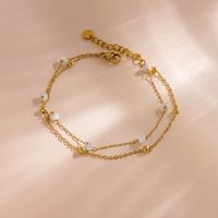 304 Stainless Steel 14K Gold Plated Elegant Simple Style Solid Color Bracelets Necklace main image 3