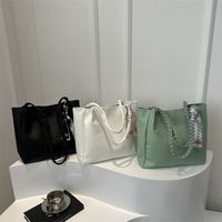 Mujeres Grande Cuero Sintético Color Sólido Básico Estilo Clásico Cremallera Bolso De Mano main image 5