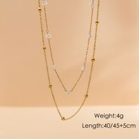 304 Stainless Steel 14K Gold Plated Elegant Simple Style Solid Color Bracelets Necklace sku image 2