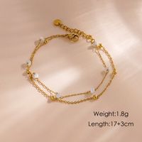 304 Stainless Steel 14K Gold Plated Elegant Simple Style Solid Color Bracelets Necklace sku image 1