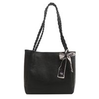 Women's Large Pu Leather Solid Color Basic Classic Style Zipper Tote Bag sku image 3
