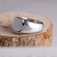 Simple Style Solid Color 304 Stainless Steel Unisex Rings sku image 3