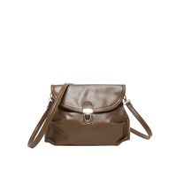 Women's Medium Pu Leather Solid Color Basic Classic Style Lock Clasp Crossbody Bag sku image 1
