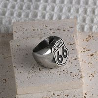 Artistic Solid Color 304 Stainless Steel Men's Rings main image 1