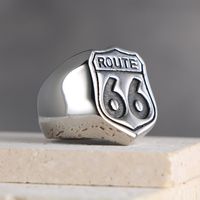 Artistic Solid Color 304 Stainless Steel Men's Rings sku image 3