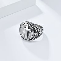 Basic Modern Style Classic Style Cross 304 Stainless Steel 18K Gold Plated Men's Rings main image 6