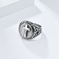 Basic Modern Style Classic Style Cross 304 Stainless Steel 18K Gold Plated Men's Rings sku image 1