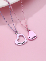 Wholesale Jewelry Casual MAMA Modern Style Heart Shape Alloy Spray Paint Hollow Out Pendant Necklace main image 3
