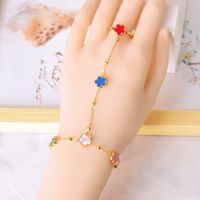 IG Style Simple Style Flower 304 Stainless Steel 18K Gold Plated Acrylic Shell Bracelets In Bulk main image 1