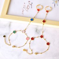 IG Style Simple Style Flower 304 Stainless Steel 18K Gold Plated Acrylic Shell Bracelets In Bulk main image 3