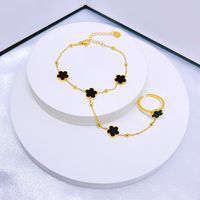 IG Style Simple Style Flower 304 Stainless Steel 18K Gold Plated Acrylic Shell Bracelets In Bulk main image 4