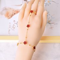 IG Style Simple Style Flower 304 Stainless Steel 18K Gold Plated Acrylic Shell Bracelets In Bulk main image 5