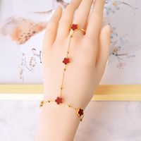 IG Style Simple Style Flower 304 Stainless Steel 18K Gold Plated Acrylic Shell Bracelets In Bulk sku image 2