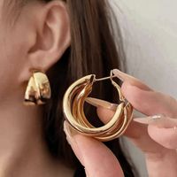 1 Pair Exaggerated Simple Style C Shape Plating Alloy Ear Studs main image 3