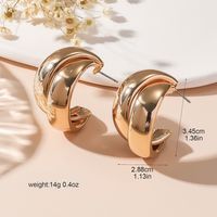 1 Pair Exaggerated Simple Style C Shape Plating Alloy Ear Studs main image 2