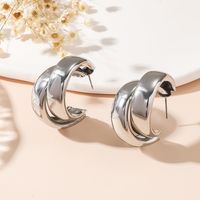 1 Pair Exaggerated Simple Style C Shape Plating Alloy Ear Studs sku image 2