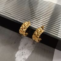 1 Pair Casual Elegant Solid Color Plating 201 Stainless Steel Gold Plated Ear Studs main image 2
