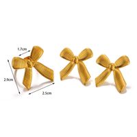 304 Stainless Steel 18K Gold Plated Sweet Simple Style Bow Knot Stainless Steel Rings Earrings main image 6