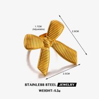 304 Stainless Steel 18K Gold Plated Sweet Simple Style Bow Knot Stainless Steel Rings Earrings main image 3