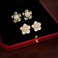 1 Pair Simple Style Flower Inlay Arylic Rhinestones Pearl Ear Studs main image 5