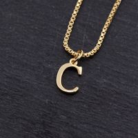Copper 18K Gold Plated Simple Style Solid Color Plating Letter Pendant Necklace main image 8