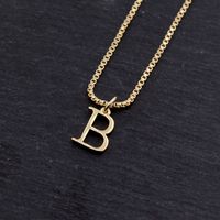 Copper 18K Gold Plated Simple Style Solid Color Plating Letter Pendant Necklace main image 7