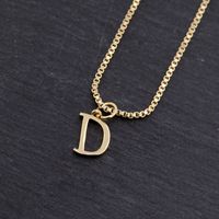 Copper 18K Gold Plated Simple Style Solid Color Plating Letter Pendant Necklace main image 9