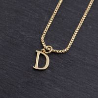 Copper 18K Gold Plated Simple Style Solid Color Plating Letter Pendant Necklace sku image 4