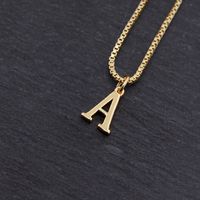 Copper 18K Gold Plated Simple Style Solid Color Plating Letter Pendant Necklace main image 6