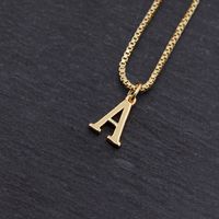 Copper 18K Gold Plated Simple Style Solid Color Plating Letter Pendant Necklace sku image 1