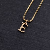 Copper 18K Gold Plated Simple Style Solid Color Plating Letter Pendant Necklace sku image 5