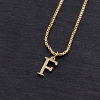 Copper 18K Gold Plated Simple Style Solid Color Plating Letter Pendant Necklace sku image 6