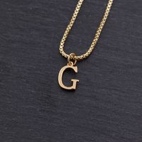 Copper 18K Gold Plated Simple Style Solid Color Plating Letter Pendant Necklace sku image 7