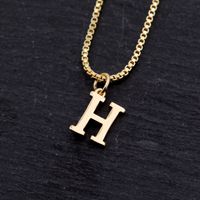 Copper 18K Gold Plated Simple Style Solid Color Plating Letter Pendant Necklace sku image 8