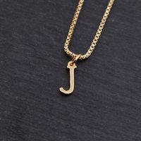Copper 18K Gold Plated Simple Style Solid Color Plating Letter Pendant Necklace sku image 10
