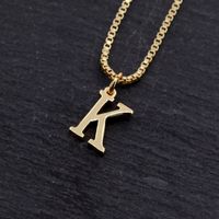 Copper 18K Gold Plated Simple Style Solid Color Plating Letter Pendant Necklace sku image 11
