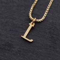 Copper 18K Gold Plated Simple Style Solid Color Plating Letter Pendant Necklace sku image 12