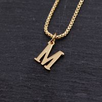 Copper 18K Gold Plated Simple Style Solid Color Plating Letter Pendant Necklace sku image 13