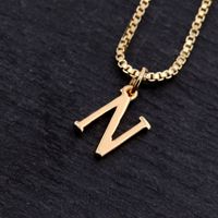 Copper 18K Gold Plated Simple Style Solid Color Plating Letter Pendant Necklace sku image 14