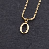 Copper 18K Gold Plated Simple Style Solid Color Plating Letter Pendant Necklace sku image 15