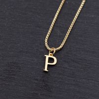 Copper 18K Gold Plated Simple Style Solid Color Plating Letter Pendant Necklace sku image 16
