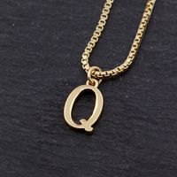 Copper 18K Gold Plated Simple Style Solid Color Plating Letter Pendant Necklace sku image 17