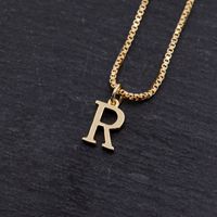 Copper 18K Gold Plated Simple Style Solid Color Plating Letter Pendant Necklace sku image 18