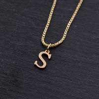 Copper 18K Gold Plated Simple Style Solid Color Plating Letter Pendant Necklace sku image 19