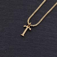 Copper 18K Gold Plated Simple Style Solid Color Plating Letter Pendant Necklace sku image 20