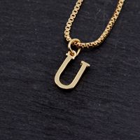 Copper 18K Gold Plated Simple Style Solid Color Plating Letter Pendant Necklace sku image 21