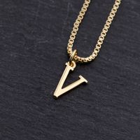 Copper 18K Gold Plated Simple Style Solid Color Plating Letter Pendant Necklace sku image 22