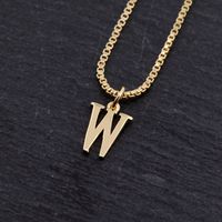 Copper 18K Gold Plated Simple Style Solid Color Plating Letter Pendant Necklace sku image 23