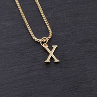 Copper 18K Gold Plated Simple Style Solid Color Plating Letter Pendant Necklace sku image 24