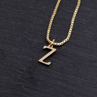 Copper 18K Gold Plated Simple Style Solid Color Plating Letter Pendant Necklace sku image 26